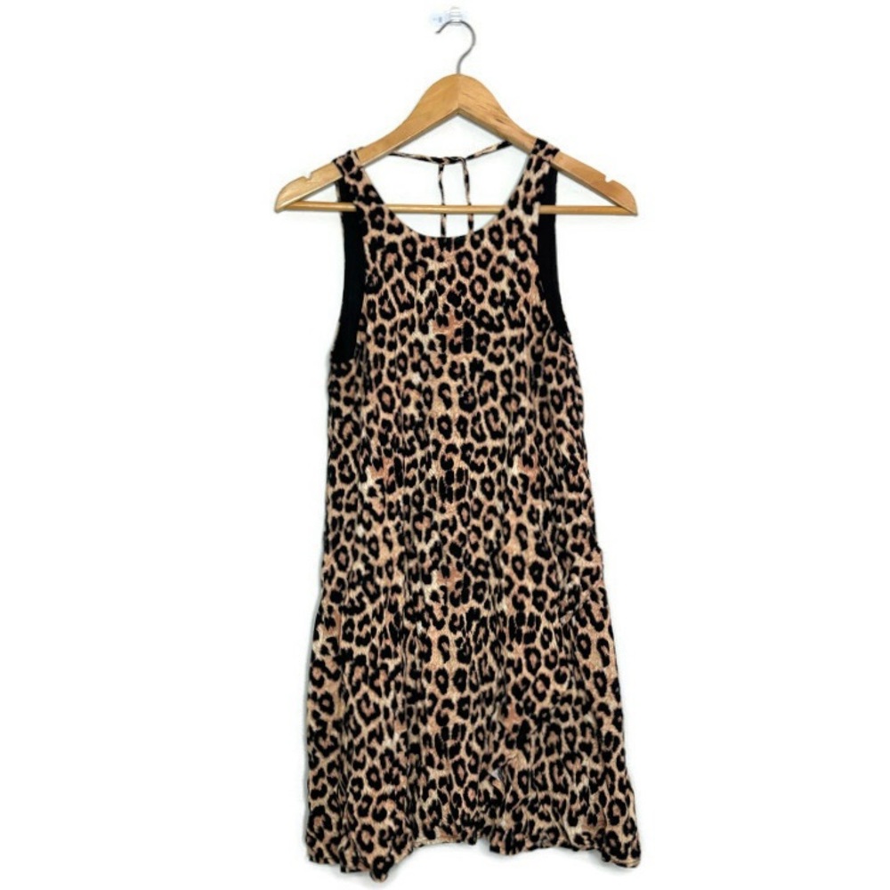 Blue Rain Sleeveless Cheetah Print Dress Size Small